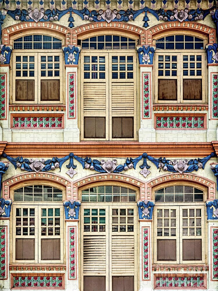 Singapore Jigsaw Puzzle featuring the photograph The Singapore Shophouse 16 by John Seaton Callahan