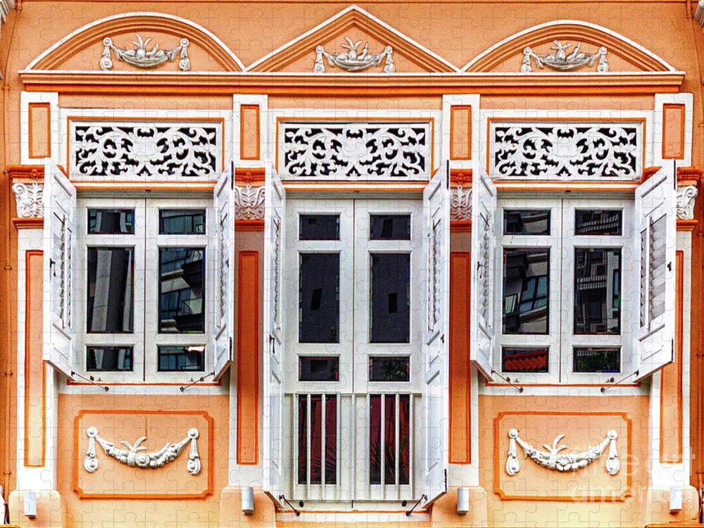 Singapore Jigsaw Puzzle featuring the photograph The Singapore Shophouse 21 by John Seaton Callahan