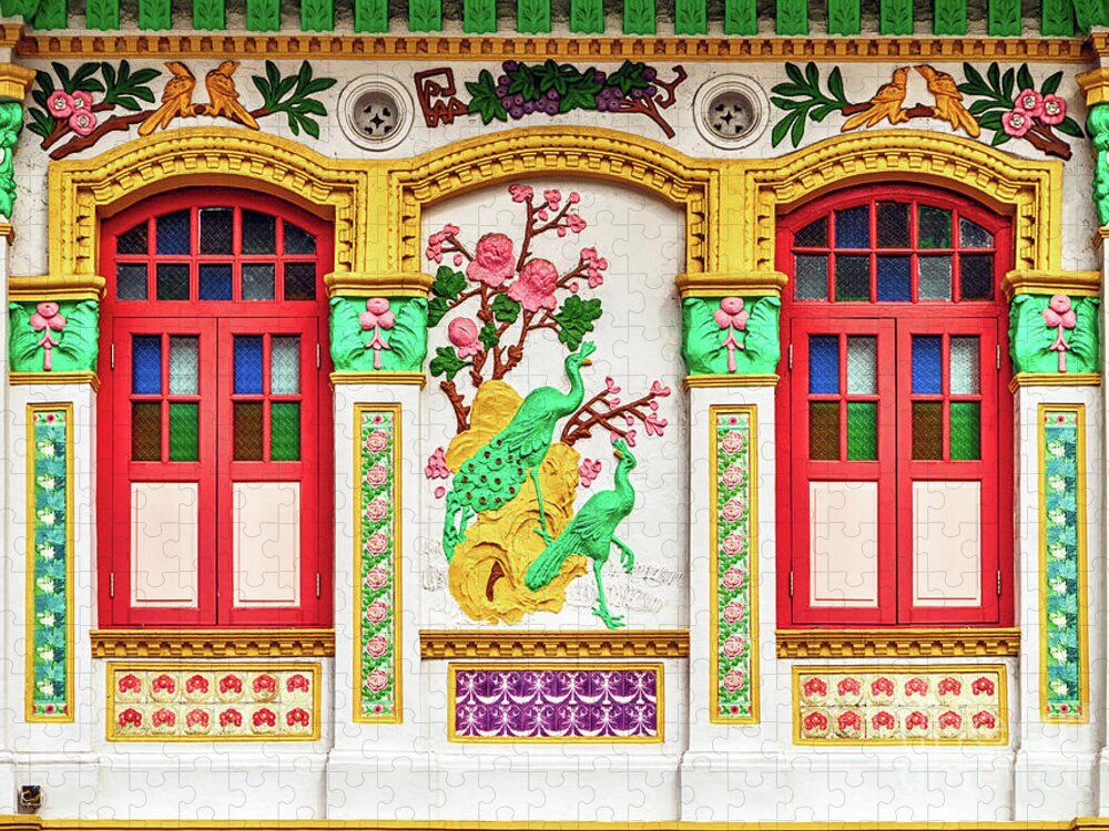 Singapore Jigsaw Puzzle featuring the photograph The Singapore Shophouse 41 by John Seaton Callahan