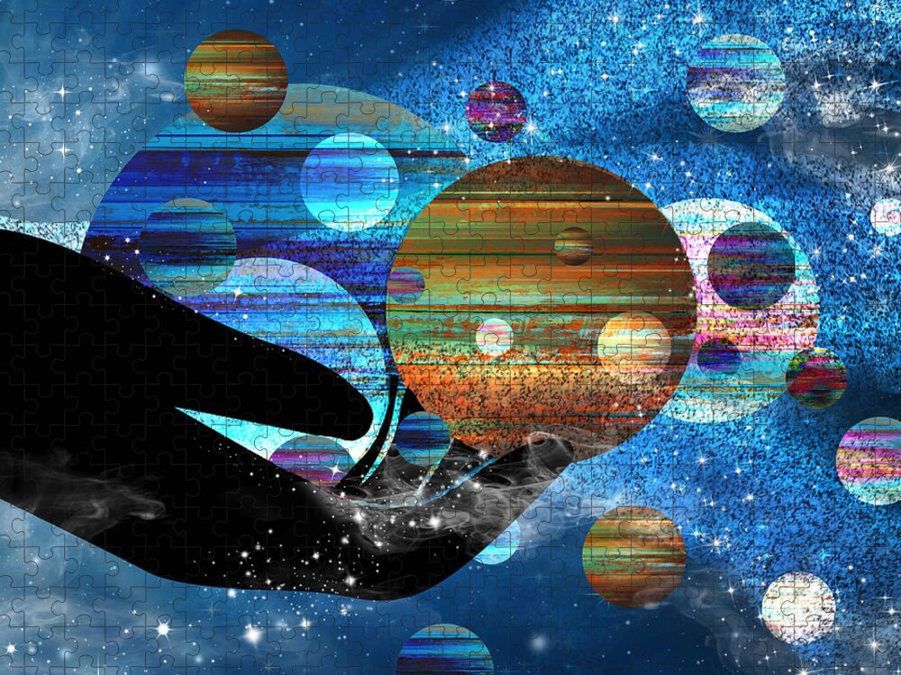 Space Jigsaw Puzzle featuring the digital art The Source by Diamante Lavendar