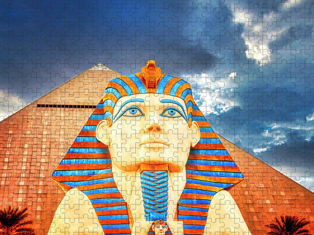 Las Vegas Jigsaw Puzzle featuring the photograph The Sphinx at Luxor, Las Vegas by Tatiana Travelways