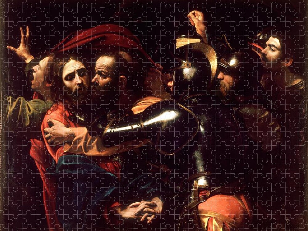 Caravaggio Jigsaw Puzzle featuring the painting The Taking of Christ Caravaggio by Celestial Images