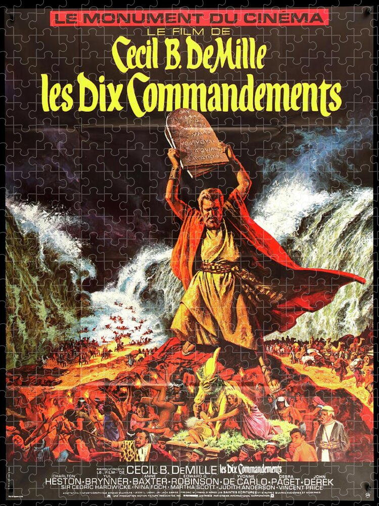 Frank Jigsaw Puzzle featuring the mixed media ''The Ten Commandments'', 1956 - art by Frank McCarthy by Movie World Posters