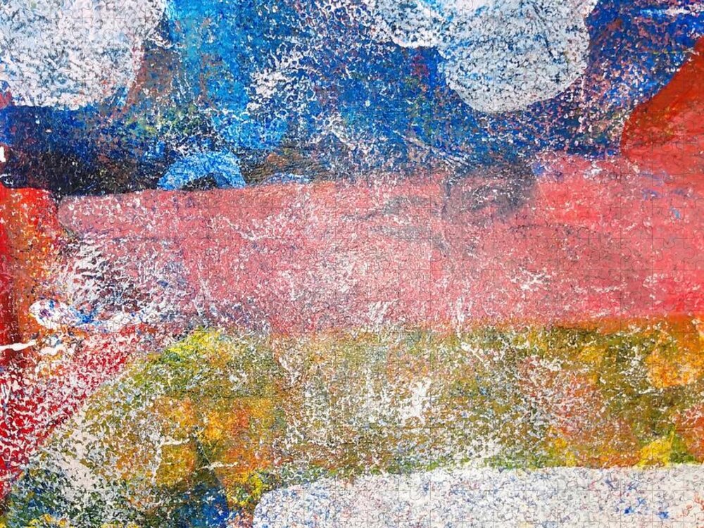 Colorful Jigsaw Puzzle featuring the painting The Terrain by Suzanne Berthier