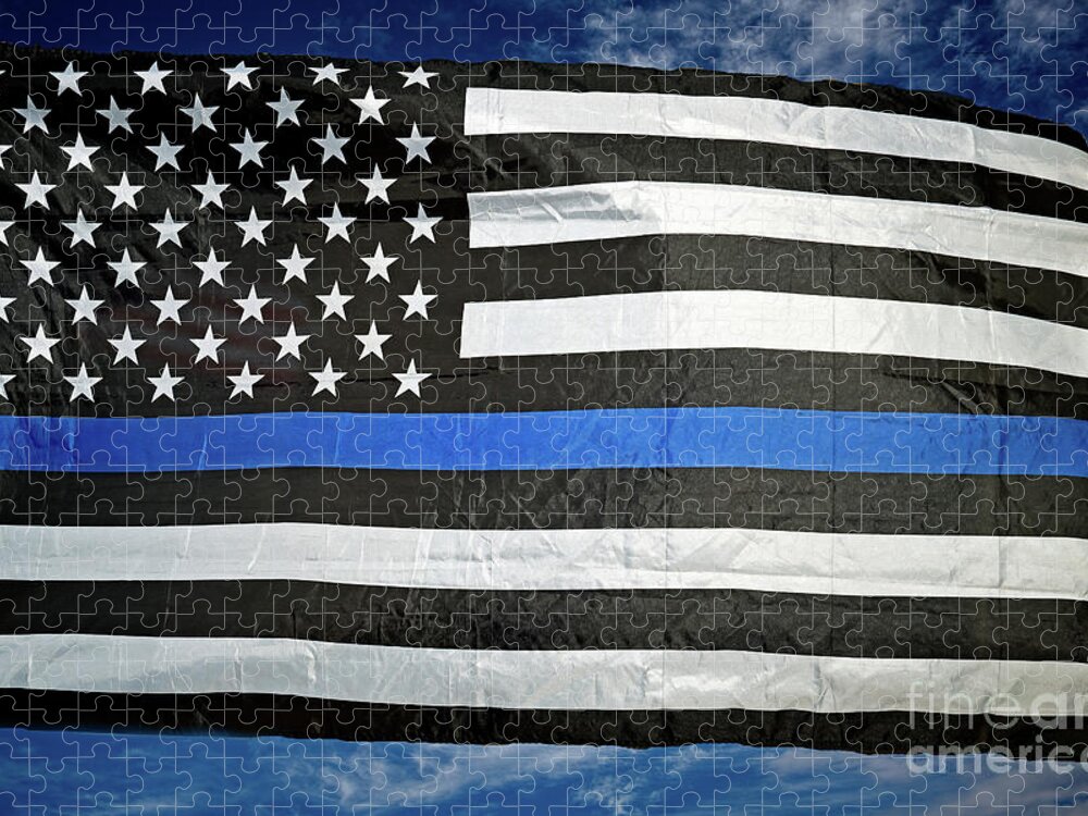 Blue Line Jigsaw Puzzle featuring the photograph The Thin Blue Line by Bob Hislop