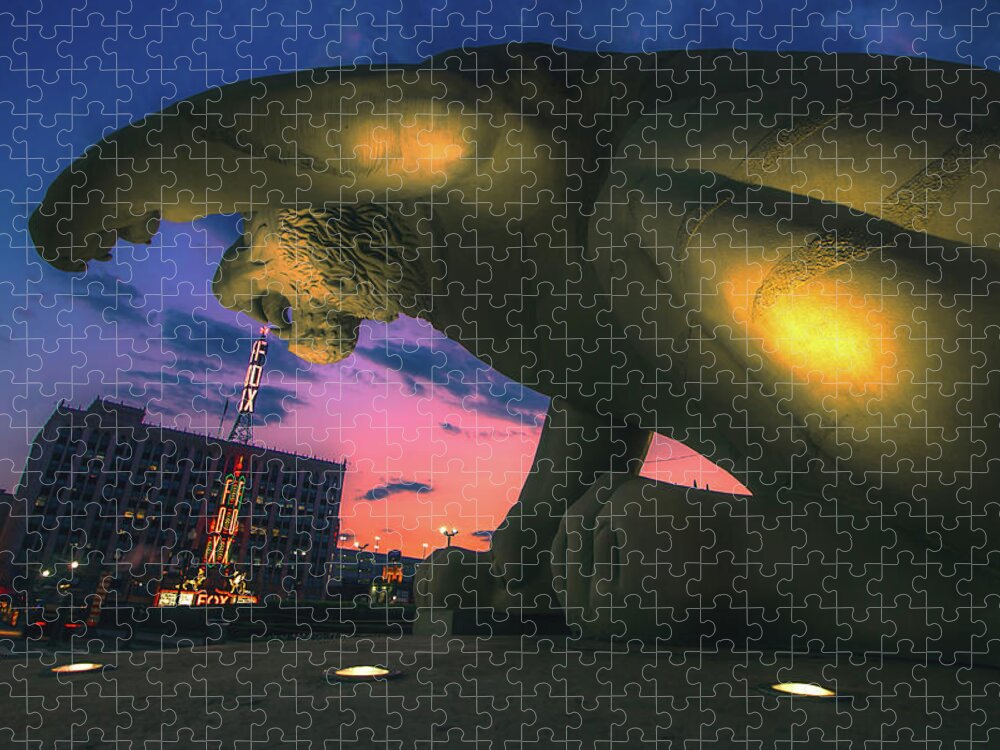 Detroit Jigsaw Puzzle featuring the photograph The Tiger and the Fox by Jay Smith