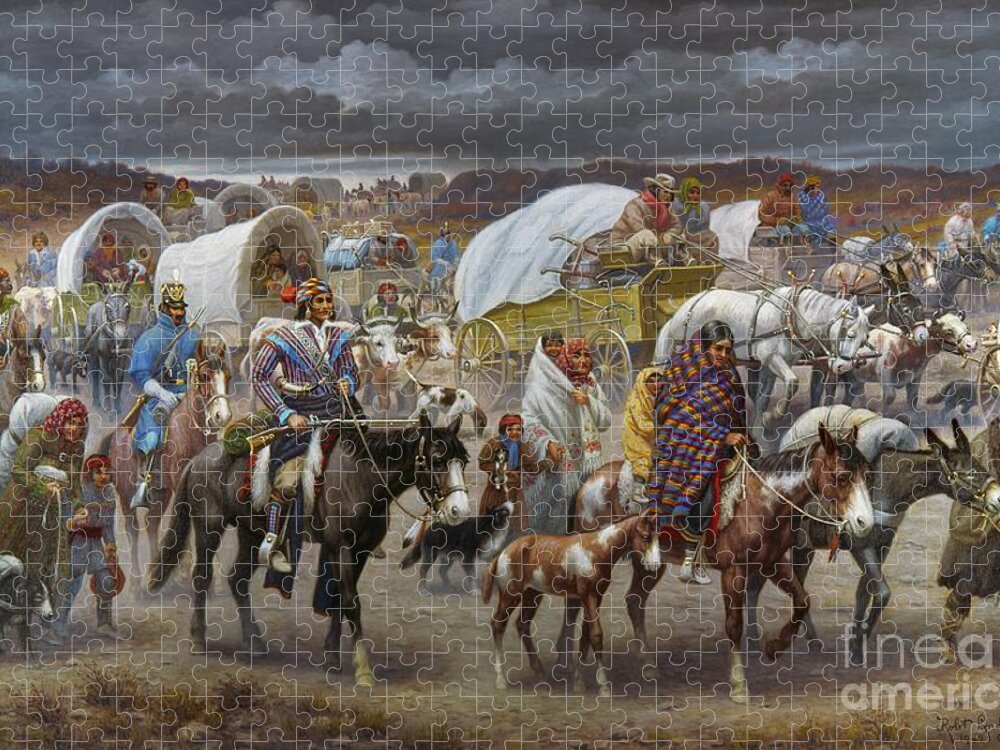 1838 Jigsaw Puzzle featuring the painting The Trail Of Tears by Granger