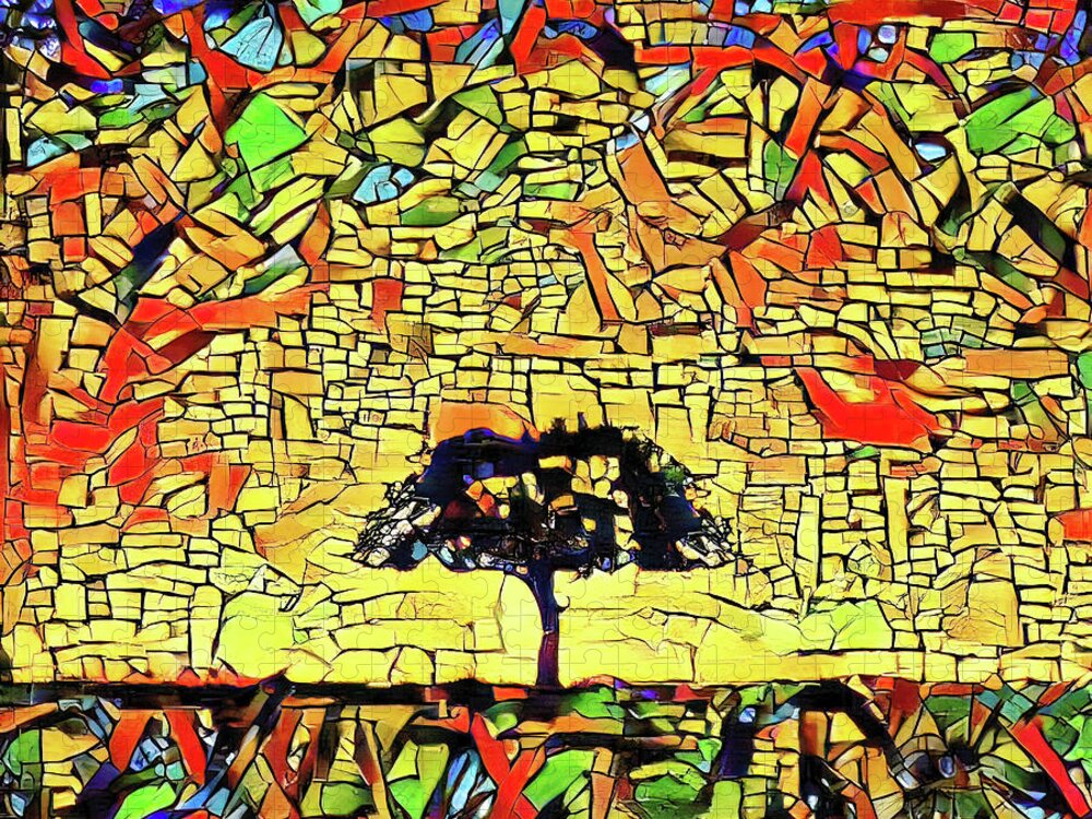 Colours Jigsaw Puzzle featuring the digital art The Tree of Life in all God's colours by Jane Rix