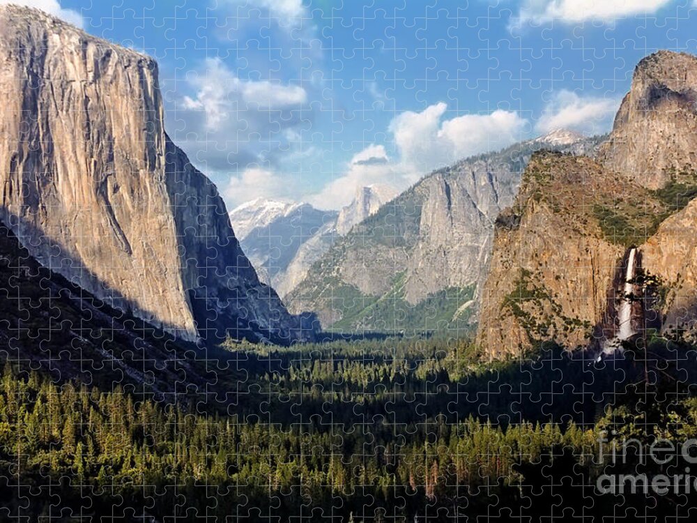 America Jigsaw Puzzle featuring the photograph The Valley Sight by the Tunnel View Overlook - Yosemite National Park - California - U.S.A by Paolo Signorini