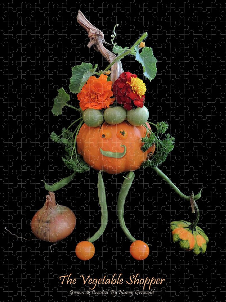 Humor Jigsaw Puzzle featuring the photograph The Vegetable Shopper Vegetable Art by Nancy Griswold