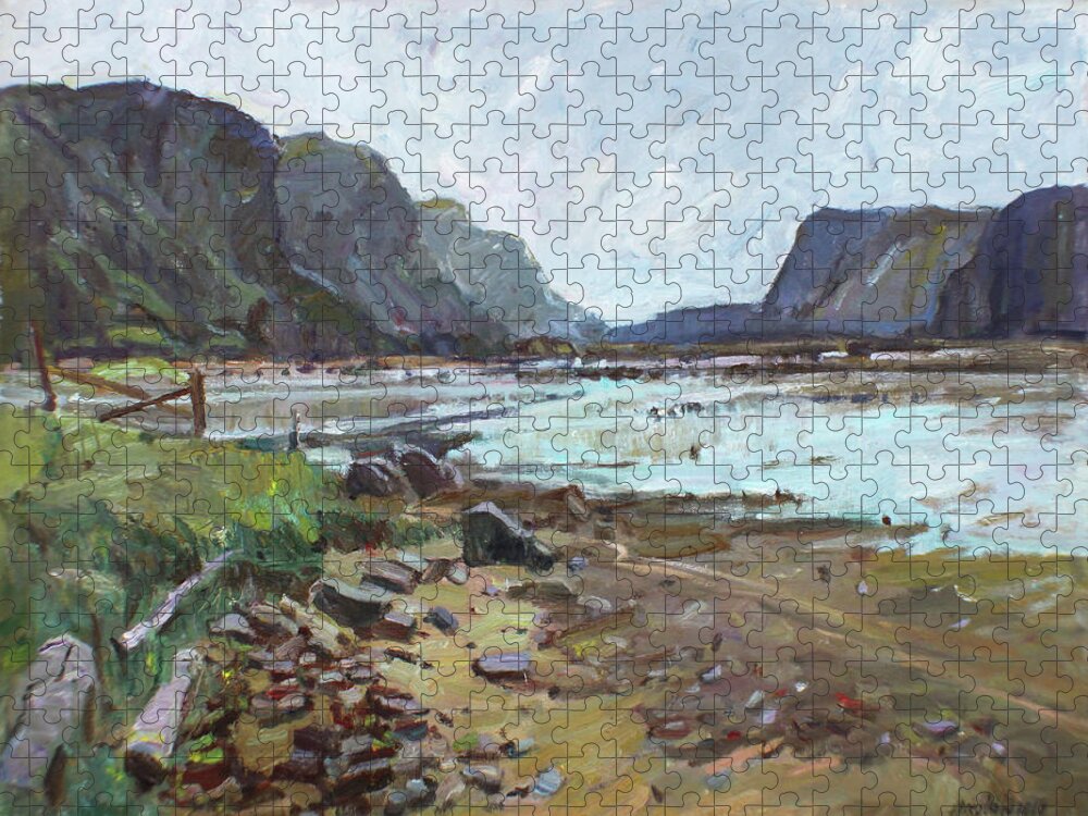 Plein Air Jigsaw Puzzle featuring the painting The water arrives by Juliya Zhukova