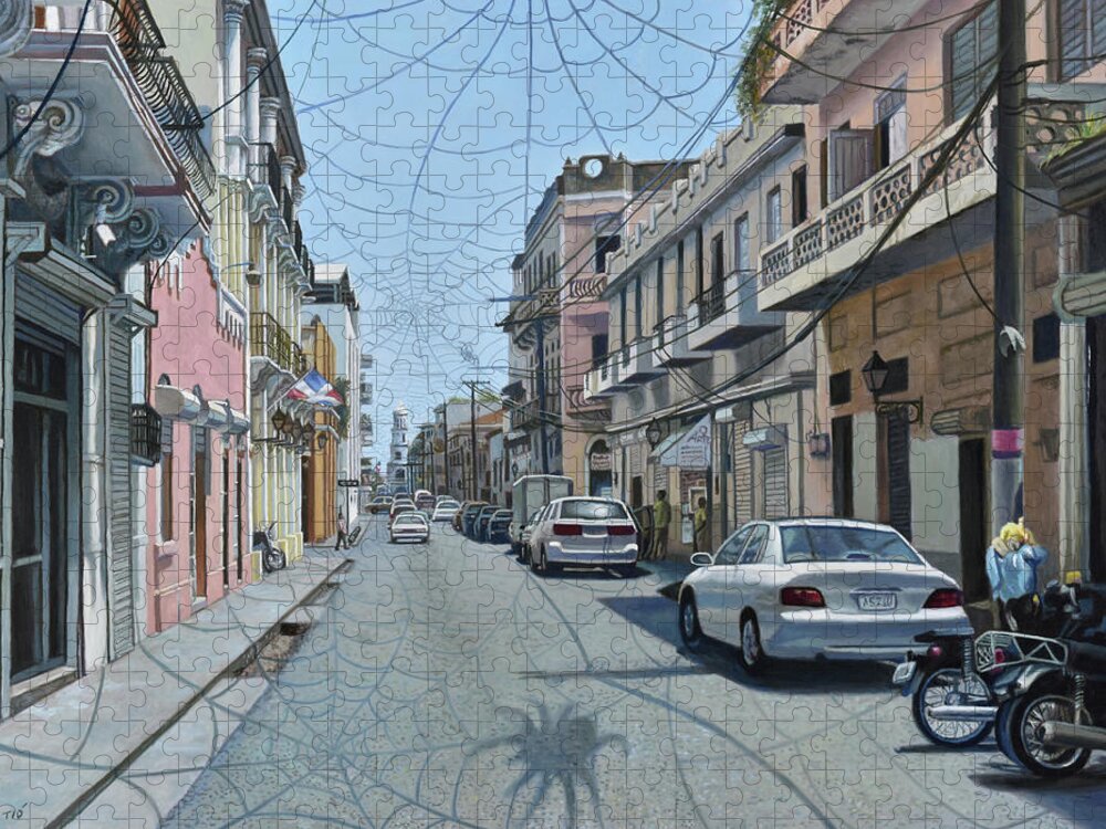 Web Jigsaw Puzzle featuring the painting The Web by Miguel Tio