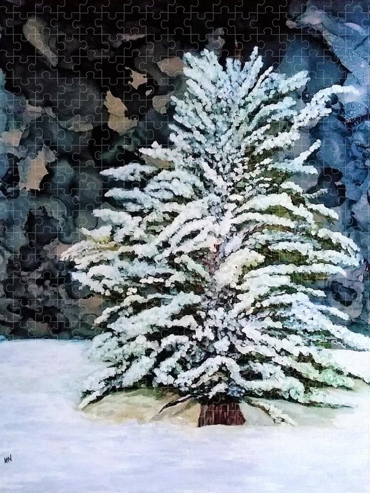 Tree Jigsaw Puzzle featuring the mixed media The Weight of It All by Angela Marinari