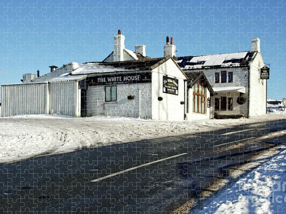 White House Pub Jigsaw Puzzle featuring the photograph The White House pub, Littleborough, Lancashire by David Birchall