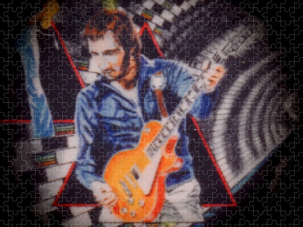 Colored Pencil Jigsaw Puzzle featuring the drawing The Who Live - Pete Townshend - detail #1 by Sean Connolly