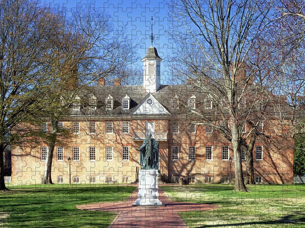 Wren Building Jigsaw Puzzle featuring the photograph The Wren Building - Williamsburg, Virginia by Susan Rissi Tregoning