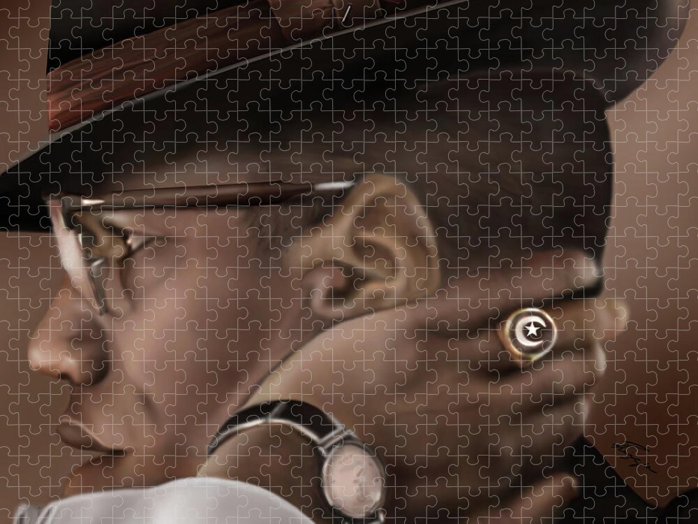 Malcolm X Jigsaw Puzzle featuring the painting The X Factor Swag by Reggie Duffie