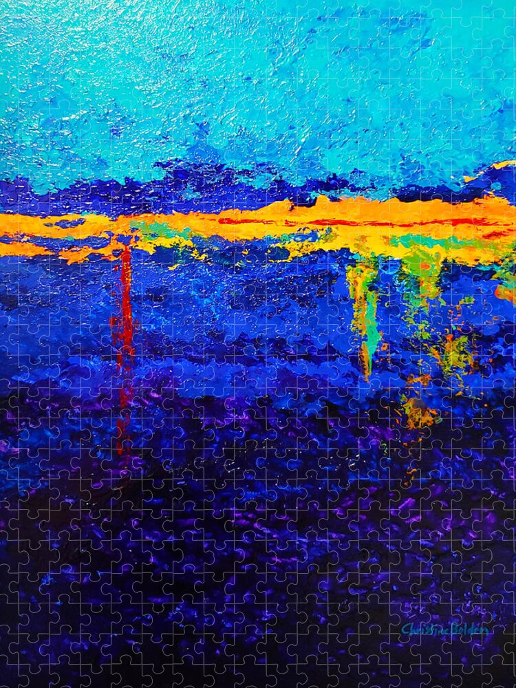 Abstract Jigsaw Puzzle featuring the painting Thermocline by Christine Bolden