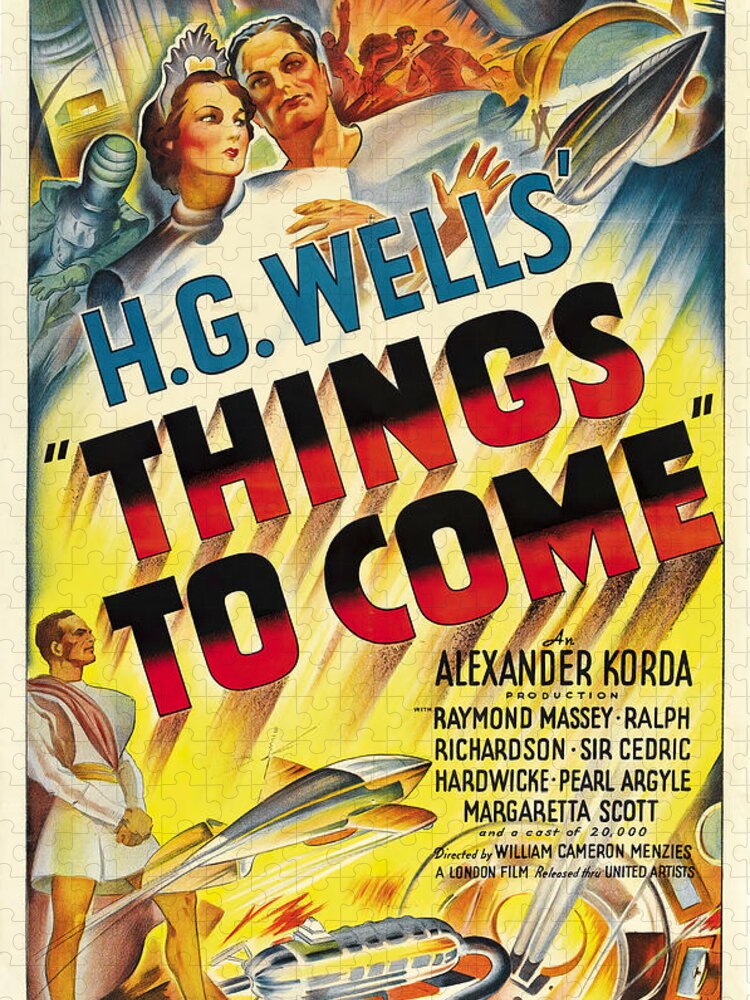 Things Jigsaw Puzzle featuring the mixed media ''Things to Come'', from H.G. Wells, 1936 by Movie World Posters
