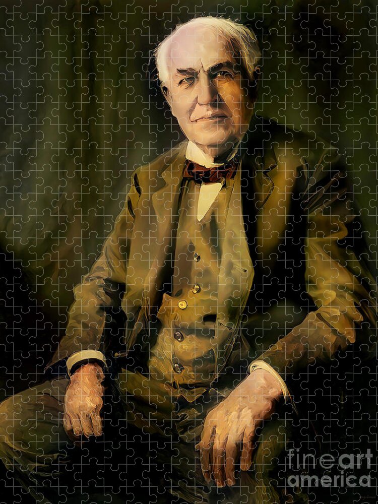 Wingsdomain Jigsaw Puzzle featuring the photograph Thomas Edison 20210220 by Wingsdomain Art and Photography