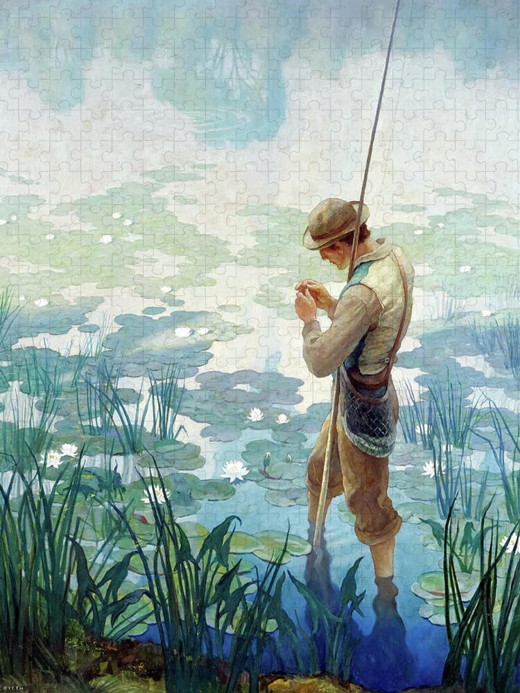 Thoreau Fishing at Walden Pond, 1936 Jigsaw Puzzle by Newell