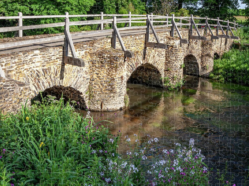 Bridge Jigsaw Puzzle featuring the photograph Tilford West Bridge by Shirley Mitchell