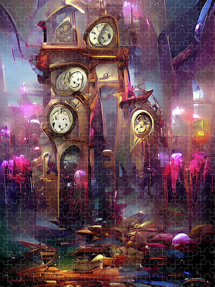 Richard Reeve Jigsaw Puzzle featuring the digital art Timekeeper by Richard Reeve