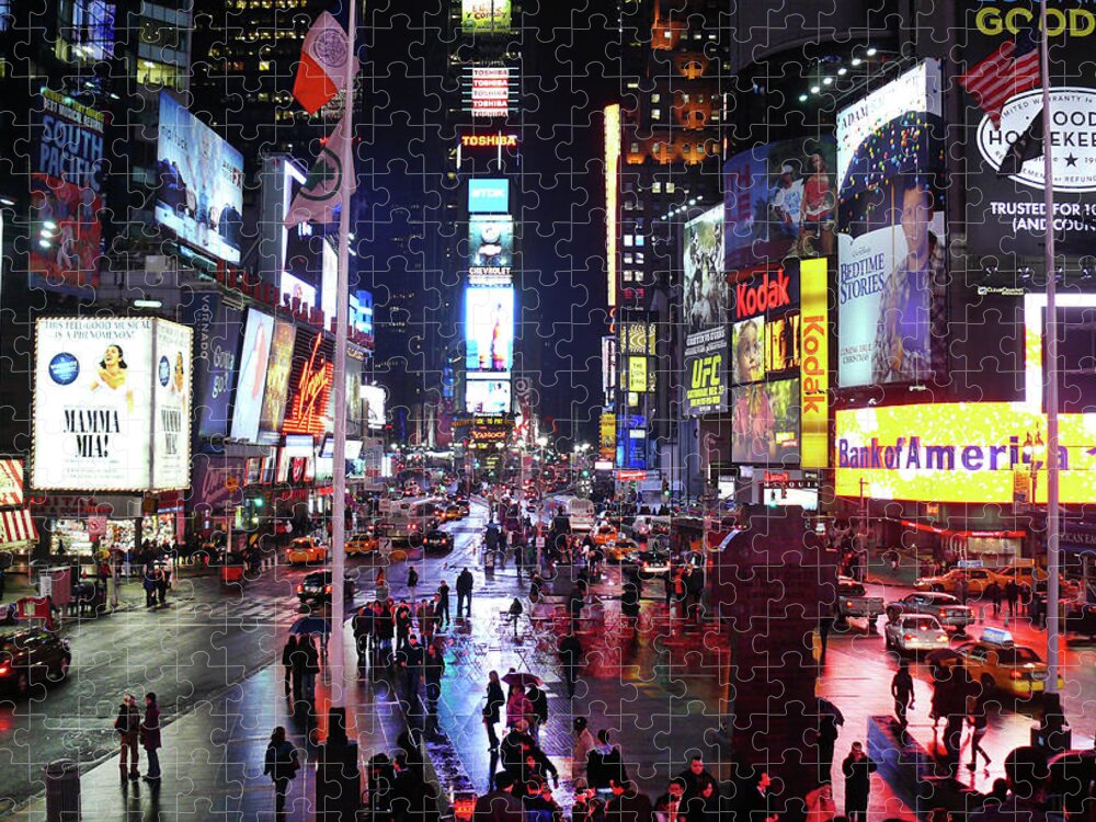 Times Square Jigsaw Puzzle featuring the photograph Times Square by Mike McGlothlen