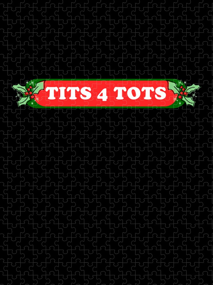 Christmas 2023 Jigsaw Puzzle featuring the digital art Tits For Tots Funny Christmas by Flippin Sweet Gear