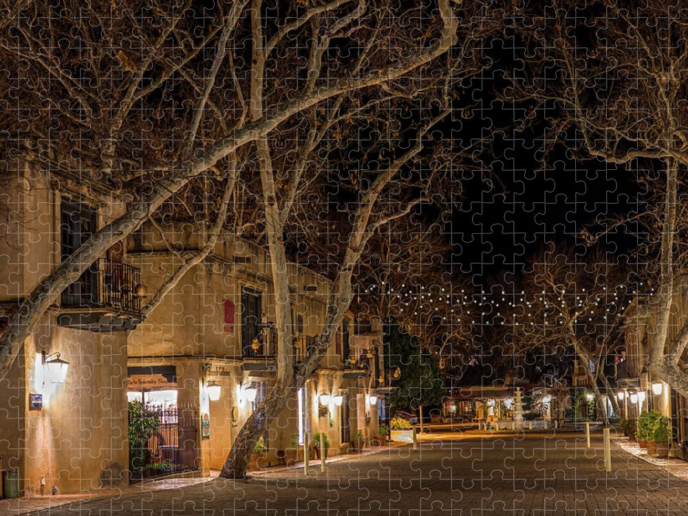 Tlaquepaque Jigsaw Puzzle featuring the photograph Tlaquepaque Street at Night by Al Judge