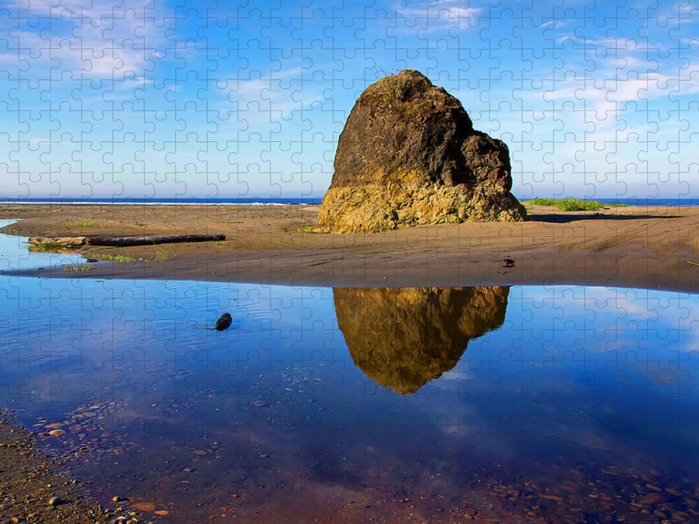 Beach Jigsaw Puzzle featuring the photograph Toholah Rock by Loyd Towe Photography