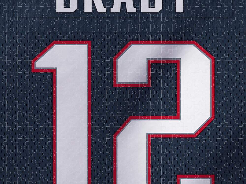 Tom Brady England Patriots Jersey Art Puzzle by Joe Hamilton Pixels