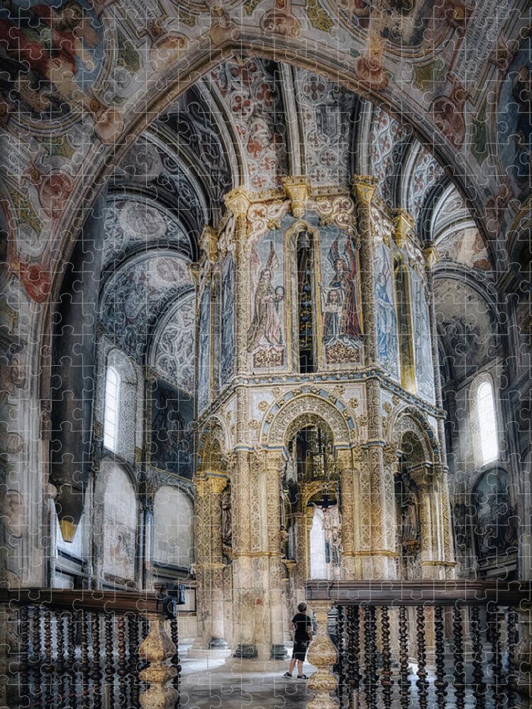 Tomar Jigsaw Puzzle featuring the photograph Tomar - Interior of the Round church by Micah Offman