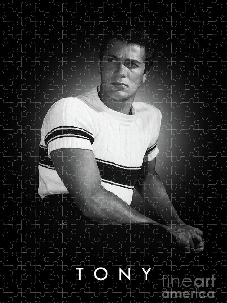 Tony Curtis Jigsaw Puzzle featuring the digital art Tony Curtis by Bo Kev