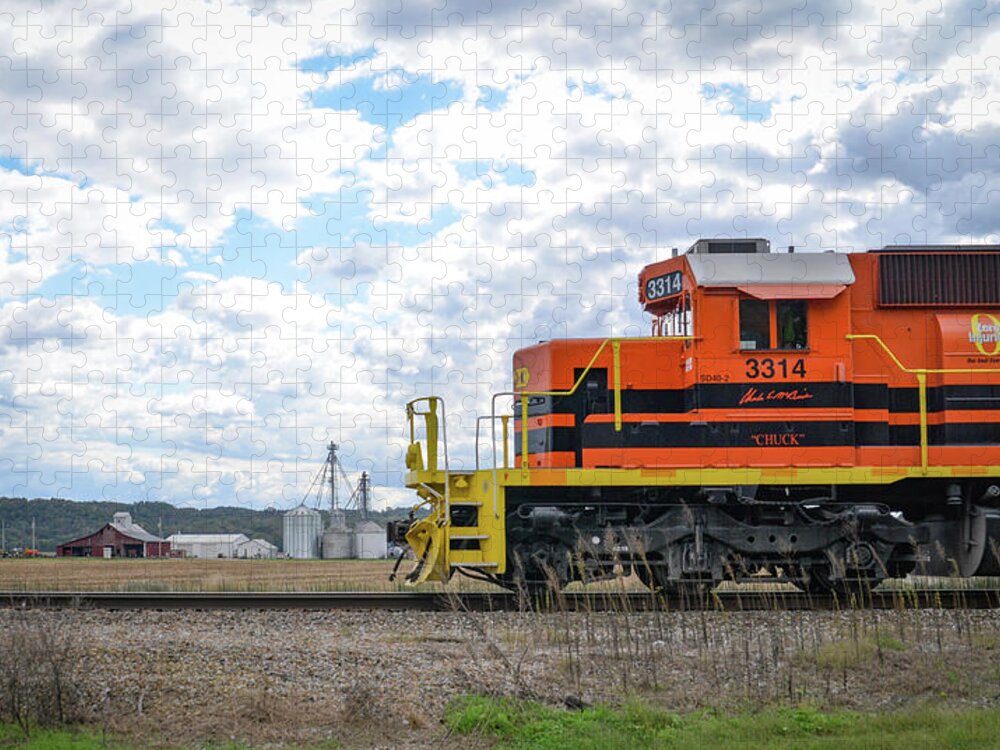 Train Jigsaw Puzzle featuring the photograph Train Passing By by Michelle Wittensoldner