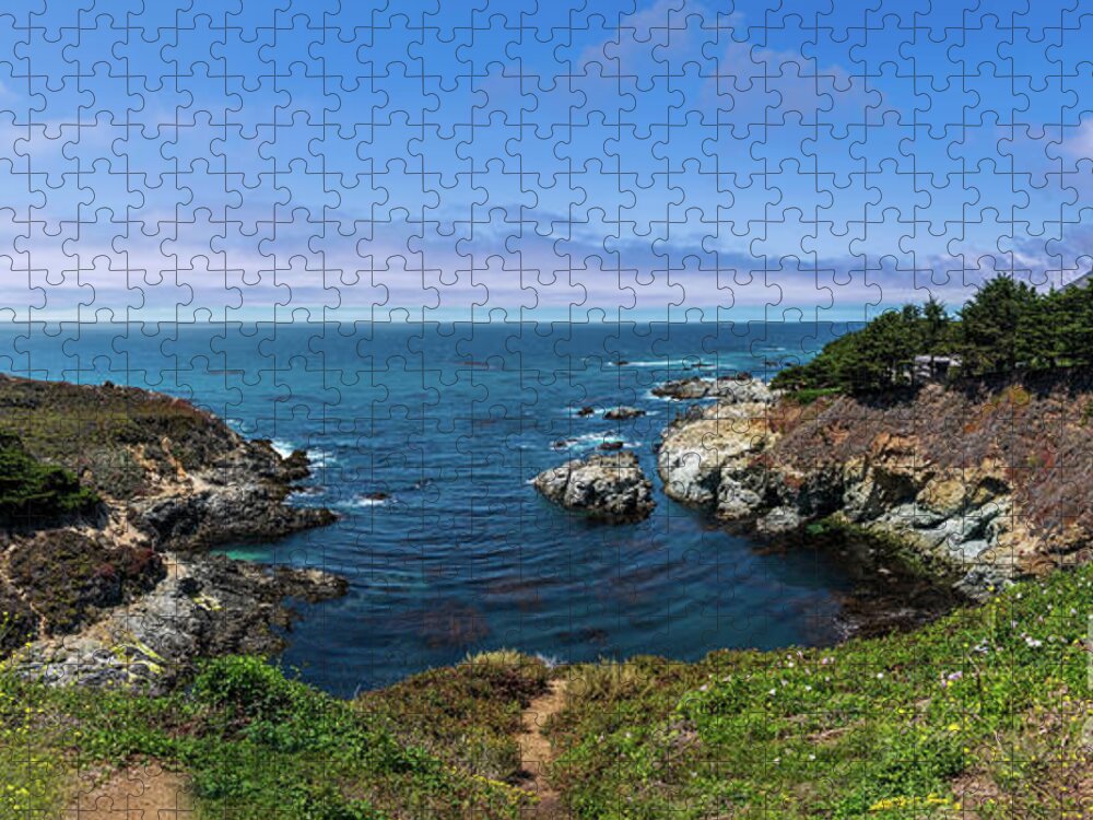 Beach Jigsaw Puzzle featuring the photograph Tranquil Blue Water by David Levin