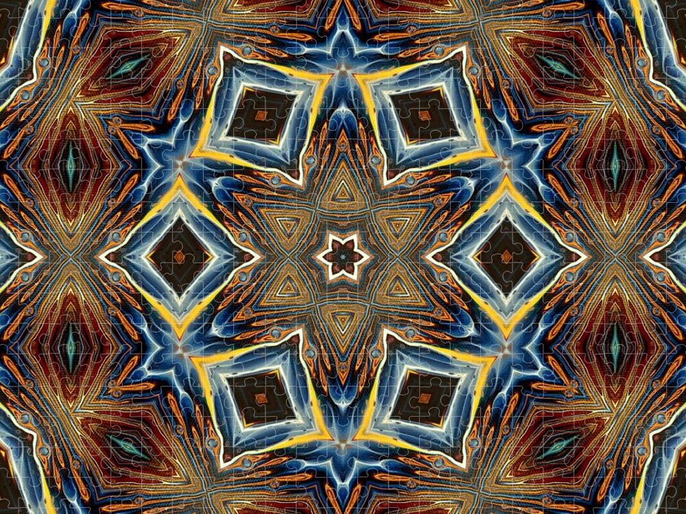 Pouring Jigsaw Puzzle featuring the digital art Travel Through Time - Kaleidoscope1 by Themayart