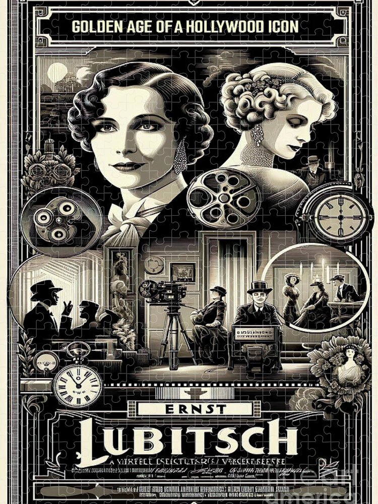 Ernst Lubitsch Jigsaw Puzzle featuring the digital art Tribute Poster to Ernst Lubitsch by Movie World Posters