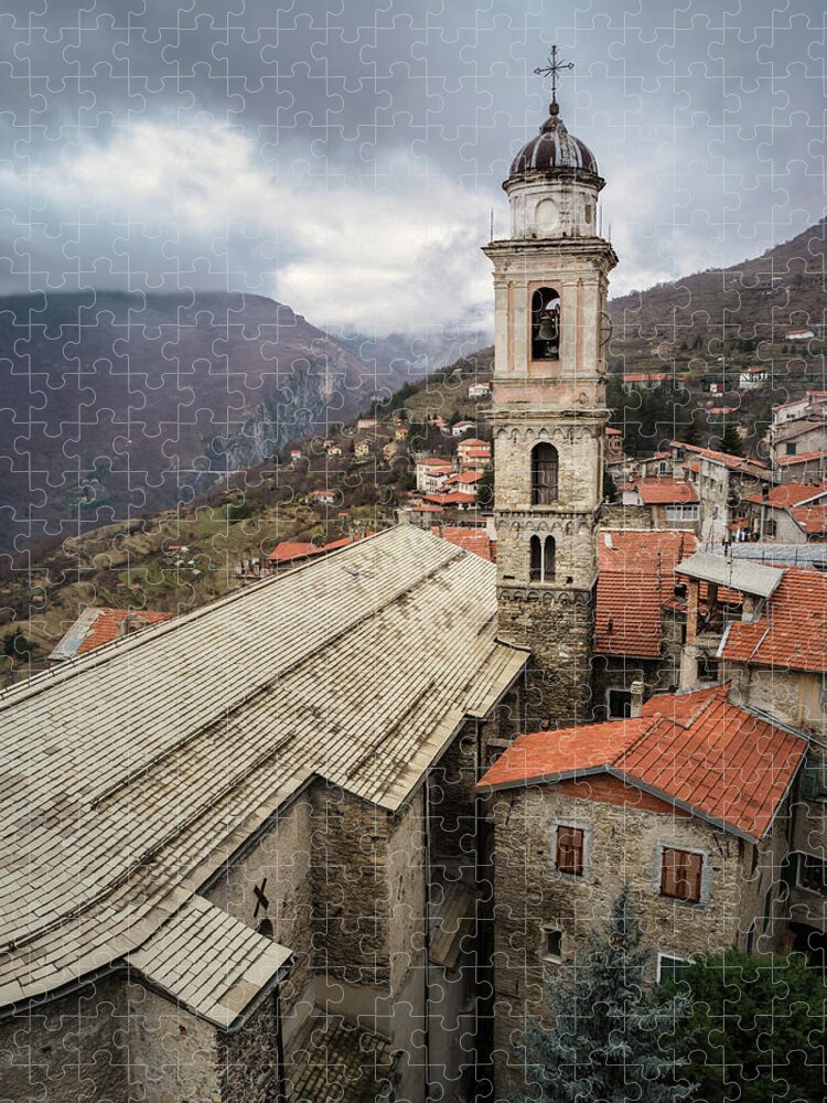 Triora Church Jigsaw Puzzle featuring the photograph Triora Church by Dave Bowman