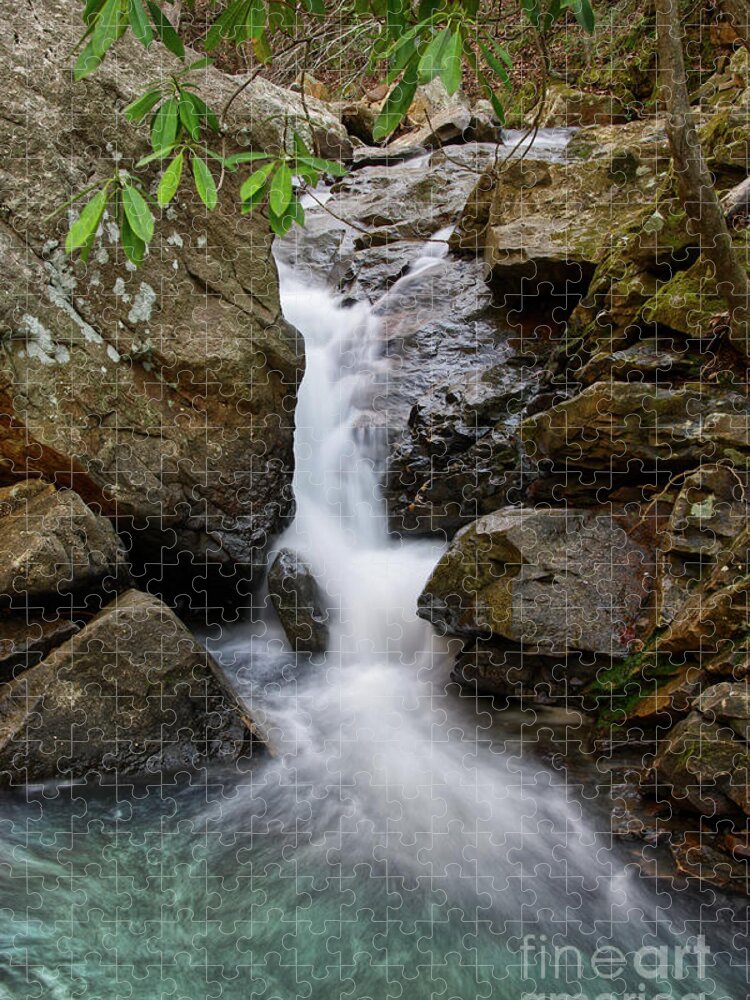 Triple Falls Jigsaw Puzzle featuring the photograph Triple Falls On Bruce Creek 21 by Phil Perkins