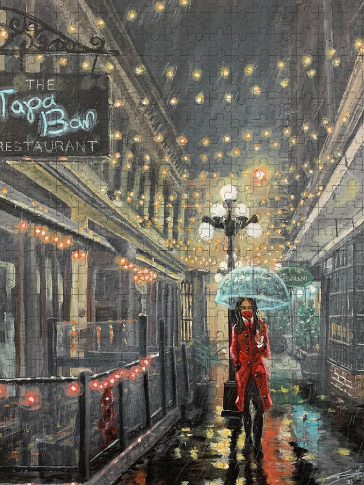 Victoria Jigsaw Puzzle featuring the painting Trounce Alley Victoria January 2021 by Scott Dewis