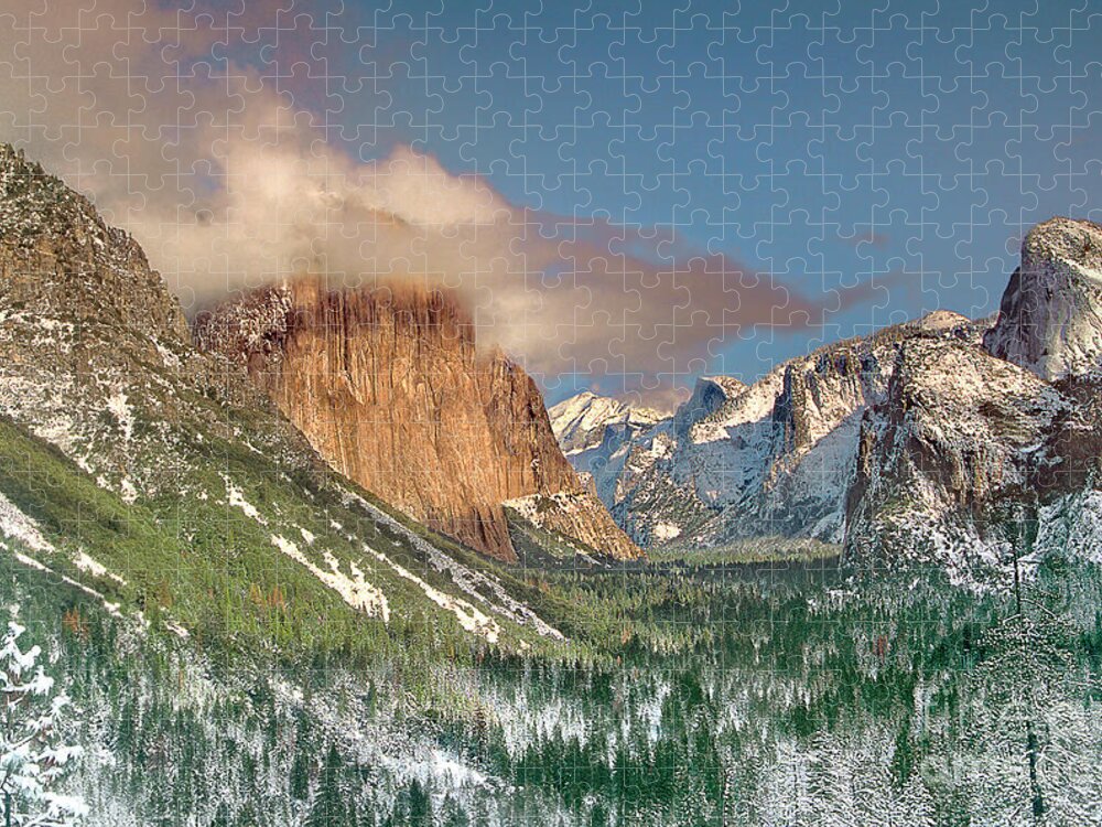 Dave Welling Jigsaw Puzzle featuring the photograph Tunnel View Winter Yosemite National Park by Dave Welling