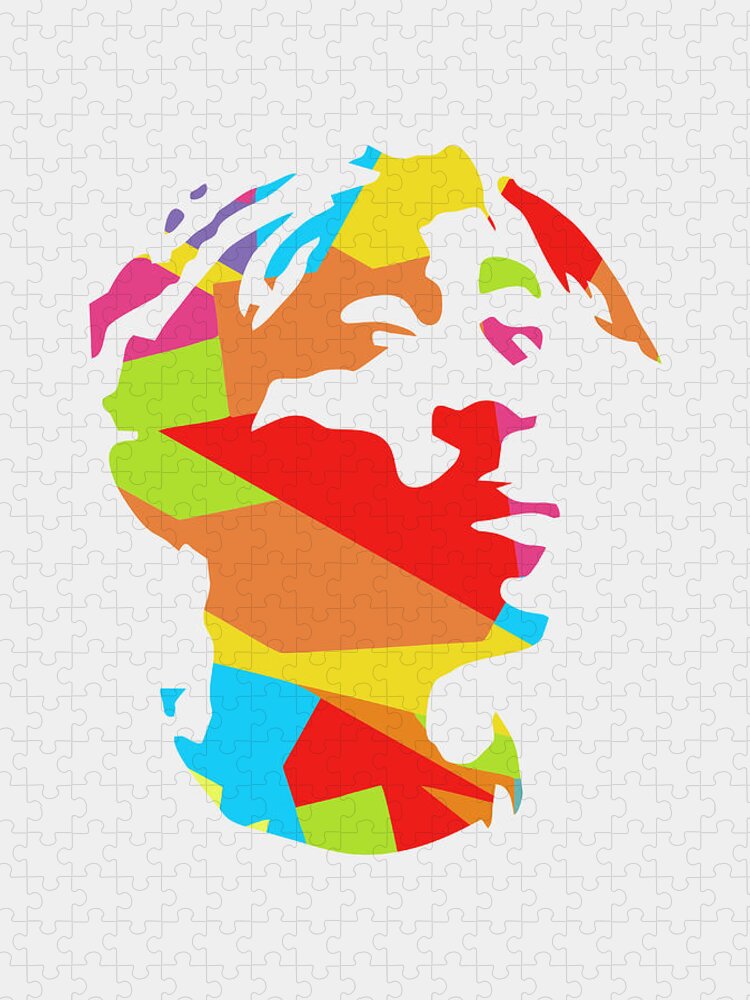 Tupac Shakur Jigsaw Puzzle featuring the digital art Tupac Shakur 1 POP ART by Ahmad Nusyirwan