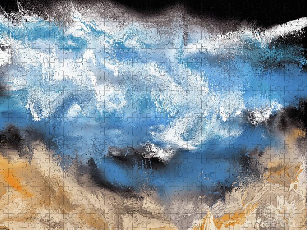 Abstract Jigsaw Puzzle featuring the digital art Turbulence by Lois Bryan