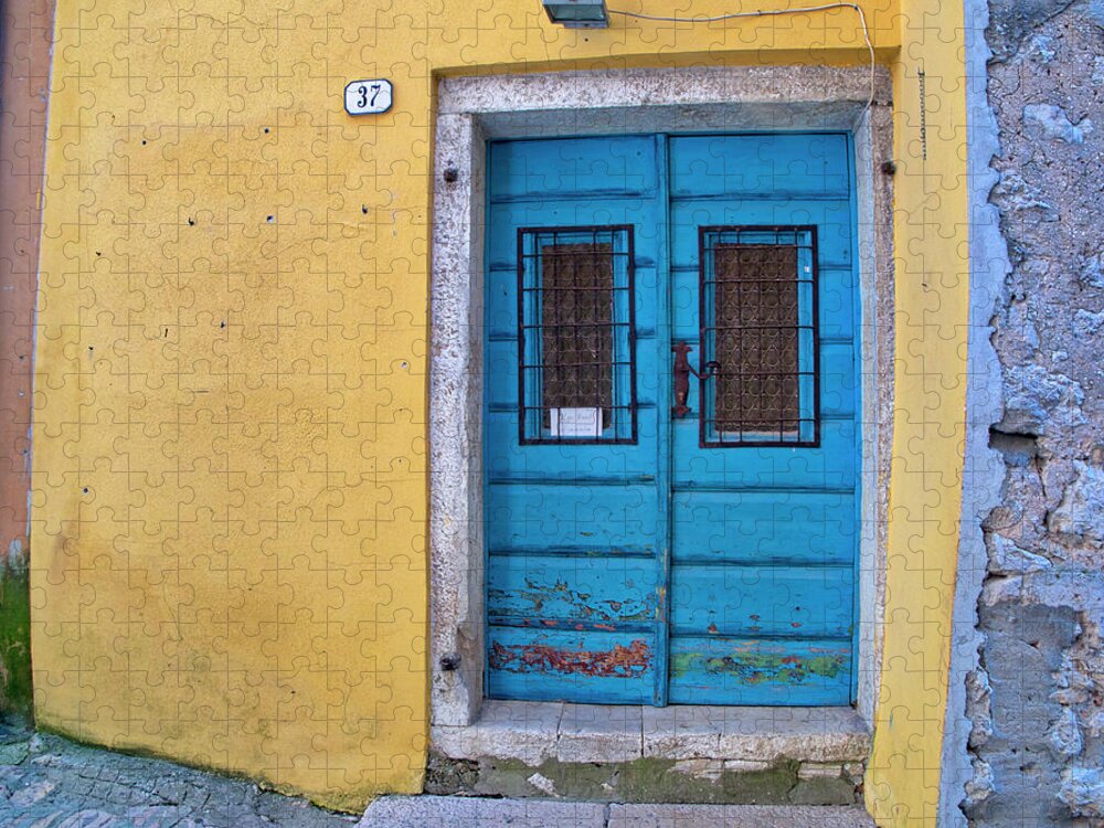 Adriatic Sea Jigsaw Puzzle featuring the photograph Turquoise Door 1 by Eggers Photography