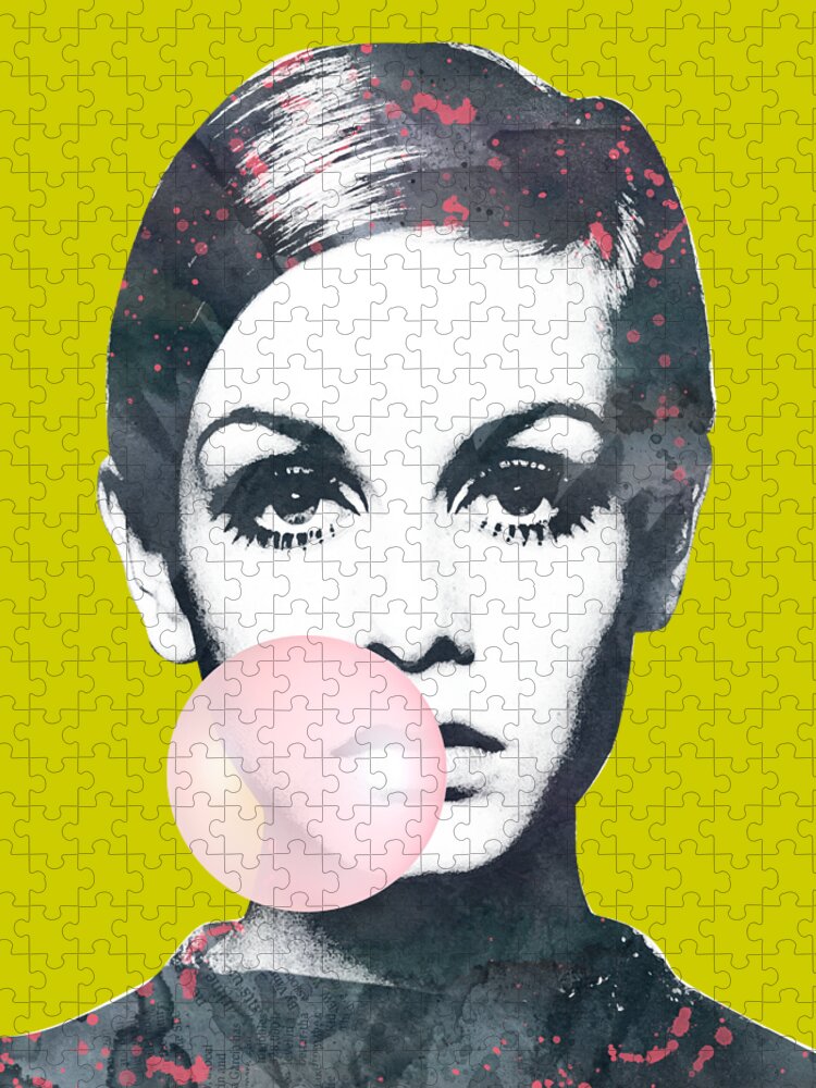 Twiggy with bubble gum Jigsaw Puzzle