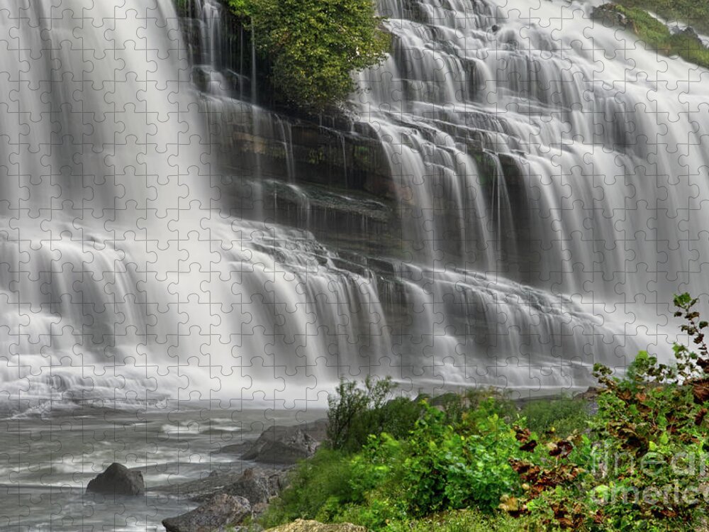Twin Falls Jigsaw Puzzle featuring the photograph Twin Falls 20 by Phil Perkins