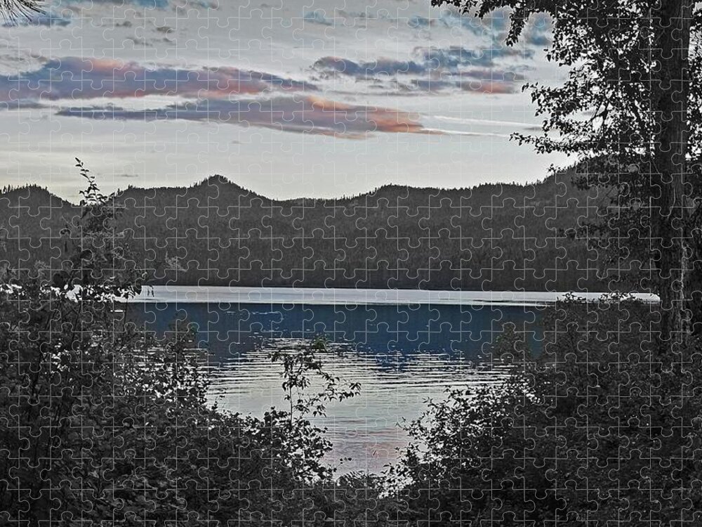  Jigsaw Puzzle featuring the digital art Twin Lakes 2 by Fred Loring