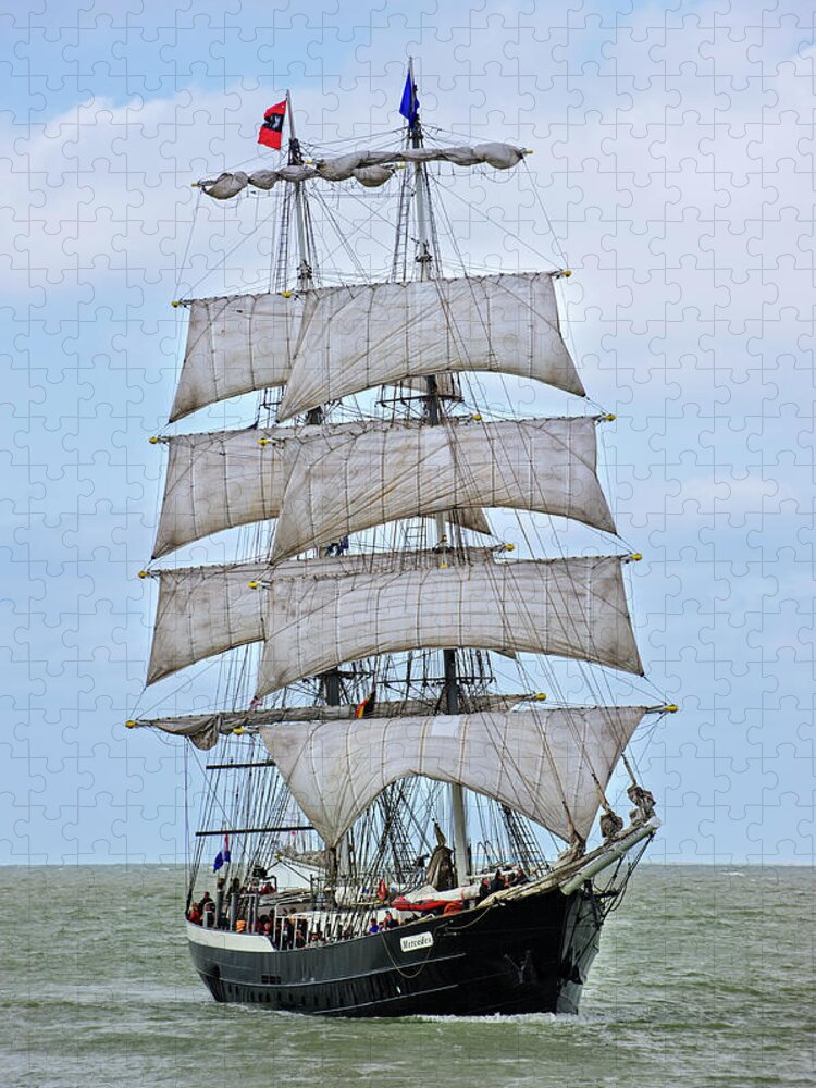 Two-master Jigsaw Puzzle featuring the photograph Two-Master Tall Ship Mercedes by Arterra Picture Library