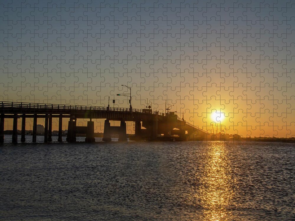 Two Jigsaw Puzzle featuring the photograph Two Mile Landing Toll Bridge at Sunrise by Bill Cannon